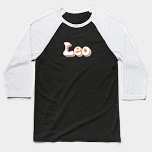 Retro Rainbow Leo Zodiac Sign Baseball T-Shirt